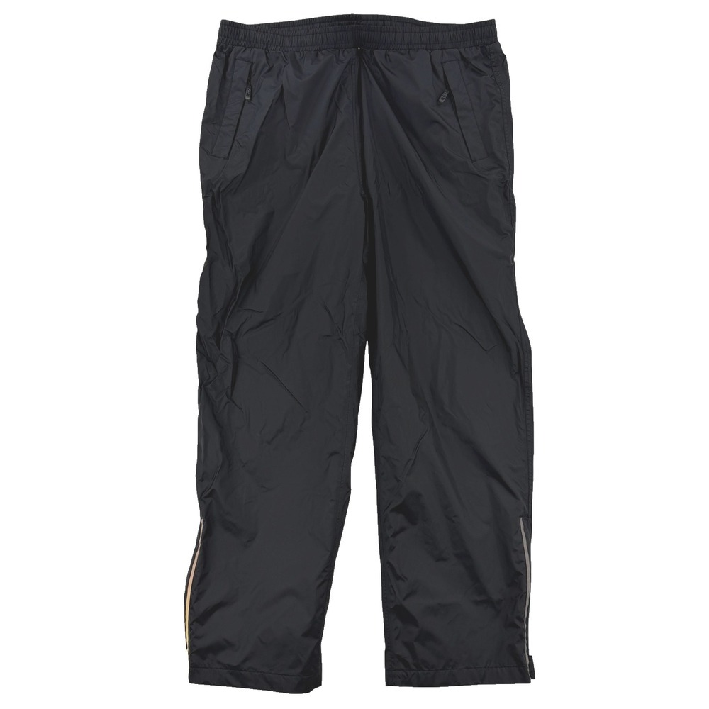 33,000 Ft Rain Pants Mens 42x32 Black Nylon Lined Elastic Waist Zip Ankle
